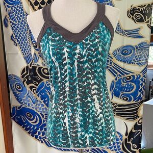 Lucy Teal and Gray Racerback Top